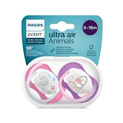 AVENT Philips Ultra Air Girl Elep/Peng fopspeen 6-18 m AVENT Philips Ultra Air Girl Elep/Peng fopspeen 6-18 m