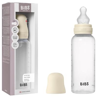 Bibs Fles, 270 ml, 1 stuk, siliconen speen, ivoorkleurig Anti-koliek, gemiddelde doorstroming, BPA-vrije kunststof, geschikt voor borstvoeding, gemaakt in Denemarken Bibs Fles, 270 ml, 1 stuk, siliconen speen, ivoorkleurig Anti-koliek, gemiddelde doorstroming, BPA-vrije kunststof, geschikt voor borstvoeding, gemaakt in Denemarken