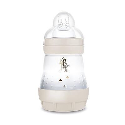 MAM Easy Start Anti-koliek-fles, 160 ml, bijzonder goed geaccepteerde melkfles, met bodemventiel tegen koliek en speen, maat 1, 0 maanden, konijn motief MAM Easy Start Anti-koliek-fles, 160 ml, bijzonder goed geaccepteerde melkfles, met bodemventiel tegen koliek en speen, maat 1, 0 maanden, konijn motief