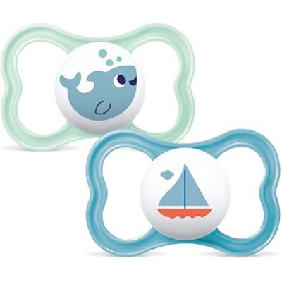 MAM Air SkinSoft siliconen fopspeen biocirculair met fopspeenhouder, groen MAM Air SkinSoft siliconen fopspeen biocirculair met fopspeenhouder, groen
