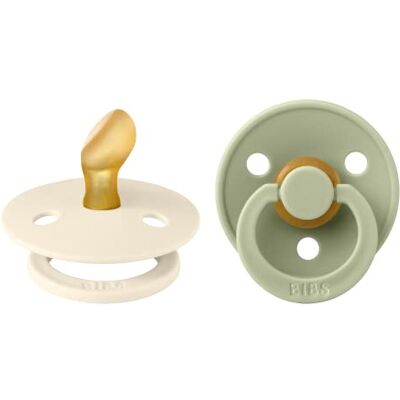 Bibs Colour Fopspeen, set van 2, BPA-vrij, kaakvriendelijke vorm, natuurlijk rubber/latex, gemaakt in Denemarken, 0-6 maanden, ivoor/salie Bibs Colour Fopspeen, set van 2, BPA-vrij, kaakvriendelijke vorm, natuurlijk rubber/latex, gemaakt in Denemarken, 0-6 maanden, ivoor/salie