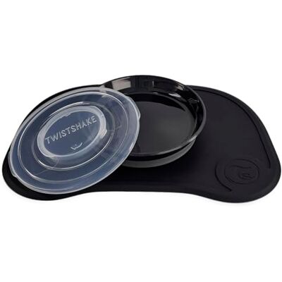 Twistshake Click Mat Kinderservies set Placemats voor Kinderen 38x25 cm + Peuterborden met Deksel, Babyvoeding Tafelset voor Keuken Eettafel, BPA-Vrij, 6 Maanden+, Zwart Twistshake Click Mat Kinderservies set Placemats voor Kinderen 38x25 cm + Peuterborden met Deksel, Babyvoeding Tafelset voor Keuken Eettafel, BPA-Vrij, 6 Maanden+, Zwart