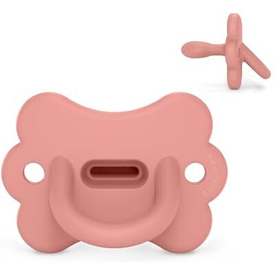 Suavinex , Fopspeen van siliconen, voor baby's van 6/18 maanden, met symmetrische speen SX Pro, omkeerbaar, superzacht en soepel, ideaal om te slapen, respecteert de ontwikkeling van de mond, vlinder, perzik roze Suavinex , Fopspeen van siliconen, voor baby's van 6/18 maanden, met symmetrische speen SX Pro, omkeerbaar, superzacht en soepel, ideaal om te slapen, respecteert de ontwikkeling van de mond, vlinder, perzik roze