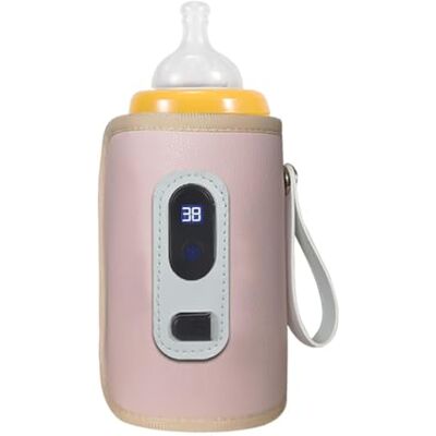 dijiusidy Flessenwarmer voor de meeste flessen, groene verwarmingsbeker voor borstvoeding en reizen, roze dijiusidy Flessenwarmer voor de meeste flessen, groene verwarmingsbeker voor borstvoeding en reizen, roze