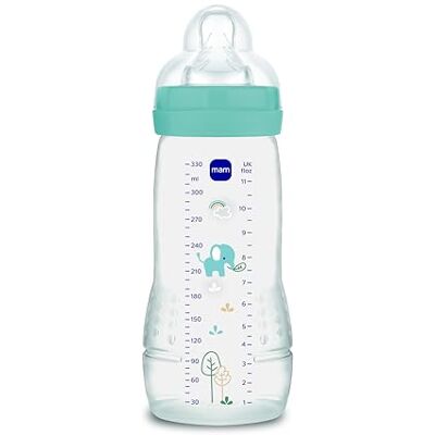 MAM Babyfles 330 ml + 4 m blauw MAM Babyfles 330 ml + 4 m blauw