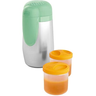 Chicco Thermos Geïsoleerde lunchbox, warm en koud, van roestvrij staal, voor babyvoeding en dranken, houdt de temperatuur tot 5 uur, vanaf de geboorte Chicco Thermos Geïsoleerde lunchbox, warm en koud, van roestvrij staal, voor babyvoeding en dranken, houdt de temperatuur tot 5 uur, vanaf de geboorte