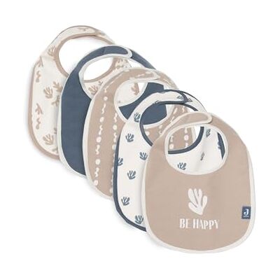 Jollein Funky Set van 5 waterdichte babyslabbetjes met klittenbandsluiting Jollein Funky Set van 5 waterdichte babyslabbetjes met klittenbandsluiting