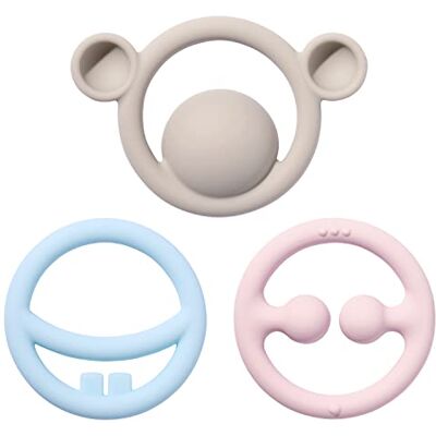 MOLUK Nigi, Nagi & Nogi, innovatief grijp- en bijtspeelgoed, educatief speelgoed, pastel, babyspeelgoed vanaf 0 maanden MOLUK Nigi, Nagi & Nogi, innovatief grijp- en bijtspeelgoed, educatief speelgoed, pastel, babyspeelgoed vanaf 0 maanden