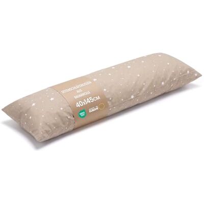Totsy Baby Kussen met hoes voor zijslaper, 40 x 145 cm, comfortabel kussen, lichaamskussen voor zijslaper, zijslaapkussen, beige met witte sterren Totsy Baby Kussen met hoes voor zijslaper, 40 x 145 cm, comfortabel kussen, lichaamskussen voor zijslaper, zijslaapkussen, beige met witte sterren