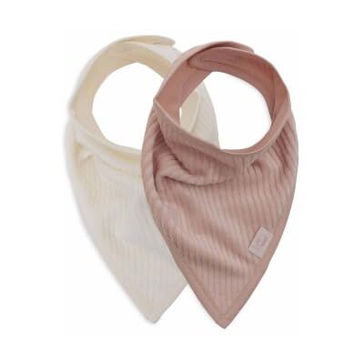 Jollein Babyslabbetjes, bandana, 2 stuks, corduroy, wildroze/ivoor, katoen, polyester, met sluiting, slabbetje Jollein Babyslabbetjes, bandana, 2 stuks, corduroy, wildroze/ivoor, katoen, polyester, met sluiting, slabbetje