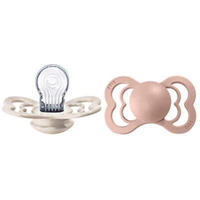 Bibs Supreme fopspeen, 6-18 maanden, 2 stuks, symmetrisch, ivoor/blush Siliconen, maat 2, BPA-vrij, gemaakt in Denemarken, hoge zuigacceptatie, ventilatiegaten Bibs Supreme fopspeen, 6-18 maanden, 2 stuks, symmetrisch, ivoor/blush Siliconen, maat 2, BPA-vrij, gemaakt in Denemarken, hoge zuigacceptatie, ventilatiegaten