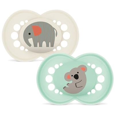MAM Originele fopspeen 6 maanden (2 stuks), fopspeen 6-16 maanden met orthodontische rubberen speen, set van 2 babyaccessoires met praktische sterilisatorhouder, lichtblauw/lichtblauw MAM Originele fopspeen 6 maanden (2 stuks), fopspeen 6-16 maanden met orthodontische rubberen speen, set van 2 babyaccessoires met praktische sterilisatorhouder, lichtblauw/lichtblauw