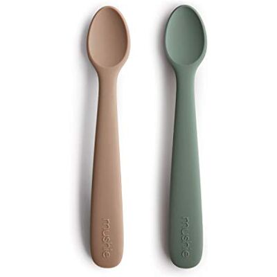 mushie 2 stuks babylepels voor kinderen, BPA-vrije siliconen lepel, voedsellepel, vaatwasmachinebestendig, duurzame accessoires voor peuters, Dried Thyme mushie 2 stuks babylepels voor kinderen, BPA-vrije siliconen lepel, voedsellepel, vaatwasmachinebestendig, duurzame accessoires voor peuters, Dried Thyme