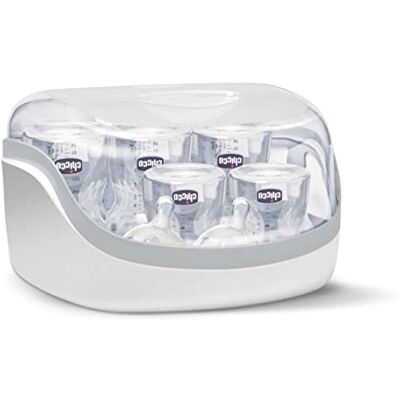 Chicco Sterilisator voor magnetron, eenvoudige en snelle sterilisatie, voor maximaal 5 flessen, wit Chicco Sterilisator voor magnetron, eenvoudige en snelle sterilisatie, voor maximaal 5 flessen, wit