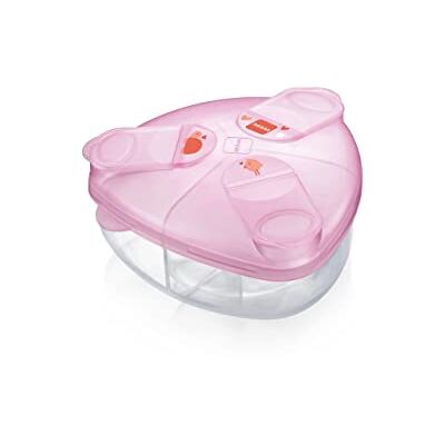 MAM Melkpoederdispenser, doos voor het eenvoudig vullen van babyflessen, melkpoederdispenser voor maximaal 3 porties, 0+ maanden, schildpad/vogel MAM Melkpoederdispenser, doos voor het eenvoudig vullen van babyflessen, melkpoederdispenser voor maximaal 3 porties, 0+ maanden, schildpad/vogel