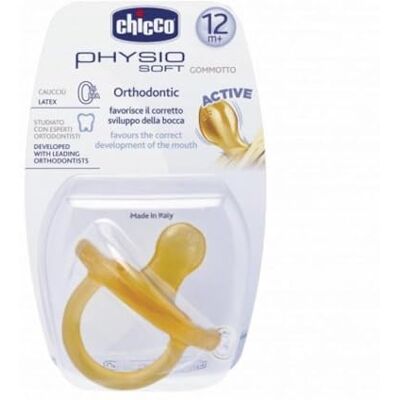 Chicco Fopspeen Physio Soft 12+ Maanden Natuurlijk Rubber Ondersteunt de Ademhaling Zachte Ronde Basis Oranje Chicco Fopspeen Physio Soft 12+ Maanden Natuurlijk Rubber Ondersteunt de Ademhaling Zachte Ronde Basis Oranje