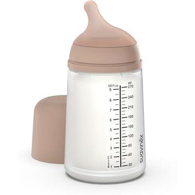 Suavinex , Zero Anti-koliek fles met speen medium flow (M) van siliconen, voor baby's + 3 maanden, ideaal voor gemengde borstvoeding, speen die borst, moedermelk en poeder, 270 ml, medium Suavinex , Zero Anti-koliek fles met speen medium flow (M) van siliconen, voor baby's + 3 maanden, ideaal voor gemengde borstvoeding, speen die borst, moedermelk en poeder, 270 ml, medium