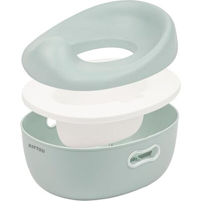 Nattou 3-in-1 babypotje, pot + kruk + toiletbril voor kinderen, eenvoudige zindelijkheidstraining, ca. 34 cm, vanaf ca. 18 maanden tot ca. 4 jaar, verzorging, ABS/EVA, blauw Nattou 3-in-1 babypotje, pot + kruk + toiletbril voor kinderen, eenvoudige zindelijkheidstraining, ca. 34 cm, vanaf ca. 18 maanden tot ca. 4 jaar, verzorging, ABS/EVA, blauw