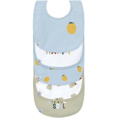 Lässig Baby Bibs Set (5 stks) Waterdichte Katoen/Value Pack Bib Happy Fruits Lemon Infant/Toddler Lässig Baby Bibs Set (5 stks) Waterdichte Katoen/Value Pack Bib Happy Fruits Lemon Infant/Toddler