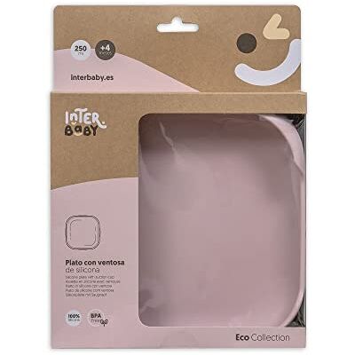 Interbaby Platte plaat met zuignap van siliconen, kleur roze Interbaby Platte plaat met zuignap van siliconen, kleur roze