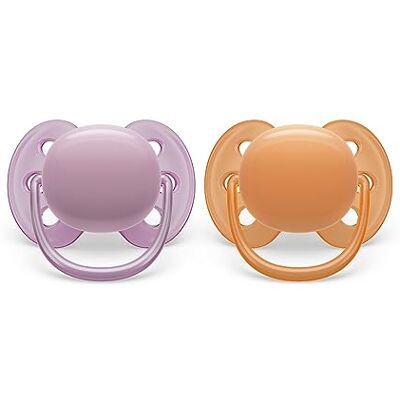 AVENT Philips Ultrazachte fopspeen 2 zachte en flexibele fopspenen voor baby's van 6 tot 18 maanden, BPA-vrij, met steriliserende draagtas (model SCF091/33) AVENT Philips Ultrazachte fopspeen 2 zachte en flexibele fopspenen voor baby's van 6 tot 18 maanden, BPA-vrij, met steriliserende draagtas (model SCF091/33)
