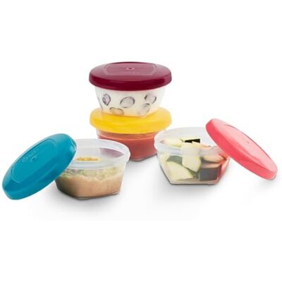 Babymoov Set van 4 luchtdichte Babybol hermetische voorraadpotten van 120 ml Babymoov Set van 4 luchtdichte Babybol hermetische voorraadpotten van 120 ml