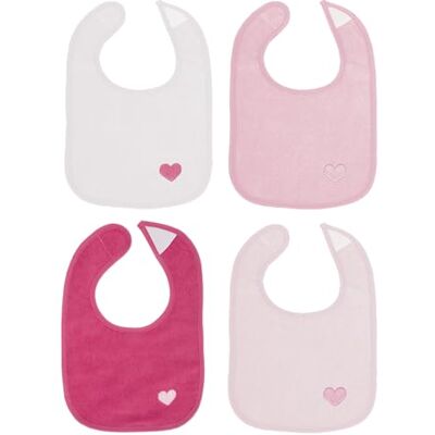 BIECO Praktisch bavetje voor baby's, roze, 4 stuks BIECO Praktisch bavetje voor baby's, roze, 4 stuks