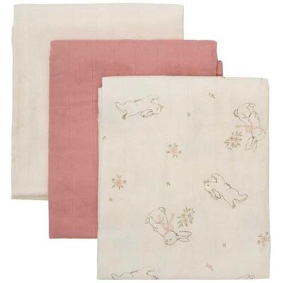 pippi Lot de 3 couches en tissu unisexes pour bébé 70 x 70 cm pippi Lot de 3 couches en tissu unisexes pour bébé 70 x 70 cm