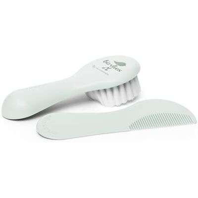 Suavinex , Borstel en kam voor baby's, ideaal voor pasgeborenen, babyborstel van dichte en zachte vezels, kam met afgeronde uiteinden, niet trekken, beschermt het hoofdleer, groen Suavinex , Borstel en kam voor baby's, ideaal voor pasgeborenen, babyborstel van dichte en zachte vezels, kam met afgeronde uiteinden, niet trekken, beschermt het hoofdleer, groen