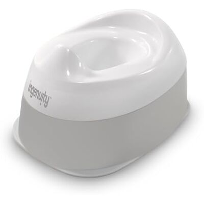 Ingenuity : ity by Potty Ready Go-set, afneembare kom, antislip onderkant, brede en stabiele basis, 18+ maanden, wit en grijs Ingenuity : ity by Potty Ready Go-set, afneembare kom, antislip onderkant, brede en stabiele basis, 18+ maanden, wit en grijs