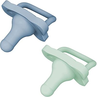 Dr Brown's Natural Flow Dr. Brown's HappyPaci babyfopspeen in set van 2, 100% siliconen, profieldesign, 0-6 m, BPA-vrij, blauw en groen Dr Brown's Natural Flow Dr. Brown's HappyPaci babyfopspeen in set van 2, 100% siliconen, profieldesign, 0-6 m, BPA-vrij, blauw en groen