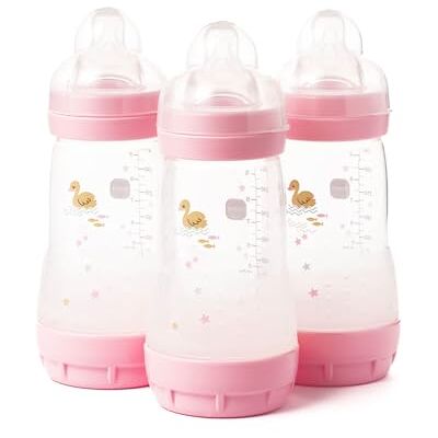 MAM Anti Colic flessen 260 ml verpakking van 3 voor meisjes (2+ maanden) Babymelkfles met fopspeen medium flow, maat 2 MAM Anti Colic flessen 260 ml verpakking van 3 voor meisjes (2+ maanden) Babymelkfles met fopspeen medium flow, maat 2