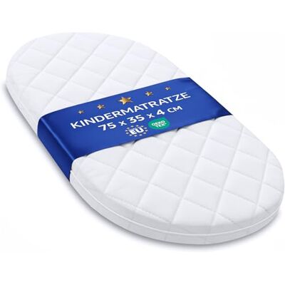 Totsy Baby Cododo matras, 75 x 35 cm, voor reiswieg, wieg, baby, geboorte, kinderen, kinderwagen, ovaal, box voor pasgeborenen, comfortabel, ademend en wasbaar, 75 x 35 Oeko-Tex Totsy Baby Cododo matras, 75 x 35 cm, voor reiswieg, wieg, baby, geboorte, kinderen, kinderwagen, ovaal, box voor pasgeborenen, comfortabel, ademend en wasbaar, 75 x 35 Oeko-Tex