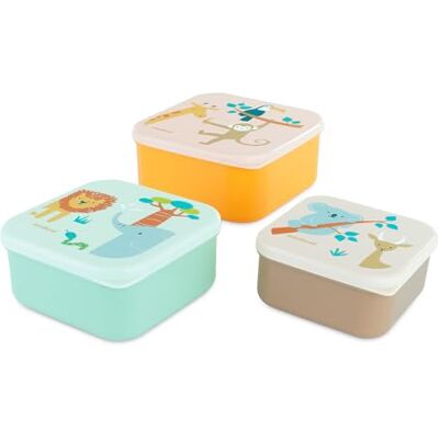 Miniland Set van 3 lunchboxen voor kinderen (Jungle) Miniland Set van 3 lunchboxen voor kinderen (Jungle)