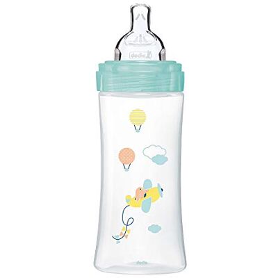 Dodie Sensation+ anti-koliek fles luchtgroen, 330 ml, platte speen, debiet 3 Dodie Sensation+ anti-koliek fles luchtgroen, 330 ml, platte speen, debiet 3
