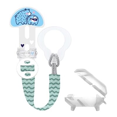 MAM Clip it! & Cover Fopspeenhouder met fopspeenbescherming, in lengte verstelbare fopspeenhouder met afneembare ring, geschikt voor fopspenen, bijtringen en speelgoed, beer MAM Clip it! & Cover Fopspeenhouder met fopspeenbescherming, in lengte verstelbare fopspeenhouder met afneembare ring, geschikt voor fopspenen, bijtringen en speelgoed, beer