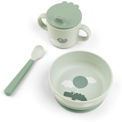Done by Deer Mijn eerste maaltijdset Happy Clouds Groen Done by Deer Mijn eerste maaltijdset Happy Clouds Groen