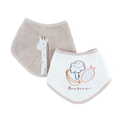 Noukie's Set van 2 bandana slabbetjes Giraf Tiga Tot 3 maanden Noukie's Set van 2 bandana slabbetjes Giraf Tiga Tot 3 maanden