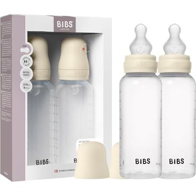 Bibs 2 x 270 ml siliconen babyflessen, BPA-vrij, gemiddelde stroom, licht en gemakkelijk schoon te maken, geschikt voor pasgeborenen vanaf 0 jaar, ivoorkleurig Bibs 2 x 270 ml siliconen babyflessen, BPA-vrij, gemiddelde stroom, licht en gemakkelijk schoon te maken, geschikt voor pasgeborenen vanaf 0 jaar, ivoorkleurig