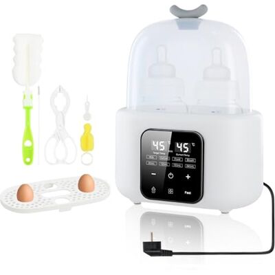 Focenat 6-in-1 flessenwarmer voor baby's, sterilisator voor flessen, flessenwarmer, flessenwarmer, spuitfles spray, babyvoedingsverwarmer met flessenborstel en clip Focenat 6-in-1 flessenwarmer voor baby's, sterilisator voor flessen, flessenwarmer, flessenwarmer, spuitfles spray, babyvoedingsverwarmer met flessenborstel en clip