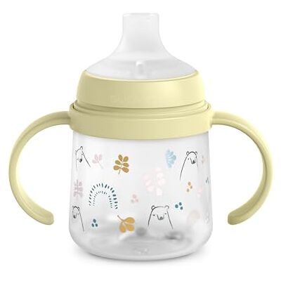 Suavinex , My Family babyfles met handgrepen en siliconen tuit, anti-koliek, beschermdop, druppelvrij glas, 150 ml, voor kinderen vanaf 6 maanden, vaatwasmachinebestendig, My Family groen Suavinex , My Family babyfles met handgrepen en siliconen tuit, anti-koliek, beschermdop, druppelvrij glas, 150 ml, voor kinderen vanaf 6 maanden, vaatwasmachinebestendig, My Family groen