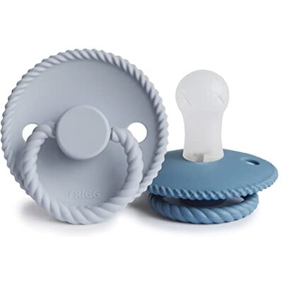 mushie FRIGG Set van 2 siliconen fopspeen met touw, BPA-vrij, gemaakt in Denemarken, symmetrische fopspeen in kersenvorm (Ocean View/poederblauw) mushie FRIGG Set van 2 siliconen fopspeen met touw, BPA-vrij, gemaakt in Denemarken, symmetrische fopspeen in kersenvorm (Ocean View/poederblauw)