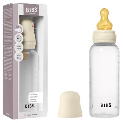 Bibs Babyfles, 270 ml, 1 stuk, fopspeen van natuurlijk latex, ivoor Anti-koliek, gemiddelde doorstroming, BPA-vrije kunststof, geschikt voor borstvoeding, gemaakt in Denemarken Bibs Babyfles, 270 ml, 1 stuk, fopspeen van natuurlijk latex, ivoor Anti-koliek, gemiddelde doorstroming, BPA-vrije kunststof, geschikt voor borstvoeding, gemaakt in Denemarken