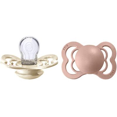 Bibs Supreme Speen verpakking van 2 stuks. BPA-vrij, Symmetrische speen. Siliconen, Maat 1 (0-6 maanden), Ivory / Blush Bibs Supreme Speen verpakking van 2 stuks. BPA-vrij, Symmetrische speen. Siliconen, Maat 1 (0-6 maanden), Ivory / Blush