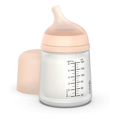 Suavinex , Zero Zero Anti-koliek fles met speciale speen (A), voor baby's vanaf 0 maanden, babyfles voor pasgeborenen, ideaal voor gemengde borstvoeding, speen die de borst imiteert, 180 ml Suavinex , Zero Zero Anti-koliek fles met speciale speen (A), voor baby's vanaf 0 maanden, babyfles voor pasgeborenen, ideaal voor gemengde borstvoeding, speen die de borst imiteert, 180 ml