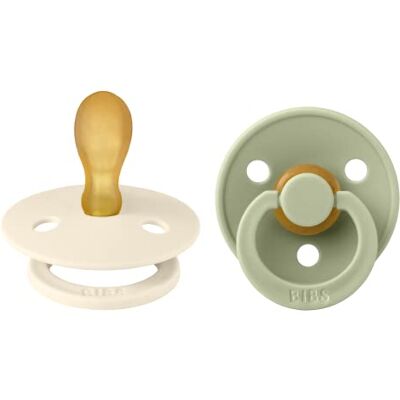 Bibs Colour fopspeen, 6-18 maanden, 2 stuks, symmetrische speen, ivoor/salie Natuurlijk rubberlatex, maat 2, BPA-vrij, gemaakt in Denemarken, hoge zuigacceptatie Bibs Colour fopspeen, 6-18 maanden, 2 stuks, symmetrische speen, ivoor/salie Natuurlijk rubberlatex, maat 2, BPA-vrij, gemaakt in Denemarken, hoge zuigacceptatie