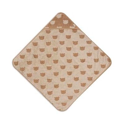 Jollein Babyhanddoek met capuchon, jacquard teddy beer, 75 x 75 cm, 100% katoen, badstof, Oeko-Tex gecertificeerd, babyhanddoek met capuchon, voor meisjes en jongens Jollein Babyhanddoek met capuchon, jacquard teddy beer, 75 x 75 cm, 100% katoen, badstof, Oeko-Tex gecertificeerd, babyhanddoek met capuchon, voor meisjes en jongens