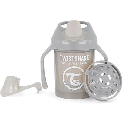 Twistshake Mini Cup met Lekvrije Drinksnavel en Afdichting van Siliconen 230ml, Trainingsbeker met Handvat en Vruchtenmenger, Kinderen Drinkbeker, 4 Maanden+, BPA Vrij, Pastelgrijs Twistshake Mini Cup met Lekvrije Drinksnavel en Afdichting van Siliconen 230ml, Trainingsbeker met Handvat en Vruchtenmenger, Kinderen Drinkbeker, 4 Maanden+, BPA Vrij, Pastelgrijs