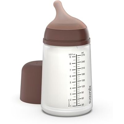 Suavinex , Zero Anti-koliek fles met speen medium flow (M) van siliconen, voor baby's vanaf 3 maanden, ideaal voor gemengde borstvoeding, speen die borst, moedermelk en poeder, 270 ml, diep Suavinex , Zero Anti-koliek fles met speen medium flow (M) van siliconen, voor baby's vanaf 3 maanden, ideaal voor gemengde borstvoeding, speen die borst, moedermelk en poeder, 270 ml, diep