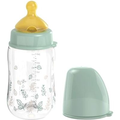 nip Cherry Babyfles met brede hals en speen van natuurlijk rubberlatex, anti-koliek, maat S en M, 260 ml, turquoise nip Cherry Babyfles met brede hals en speen van natuurlijk rubberlatex, anti-koliek, maat S en M, 260 ml, turquoise